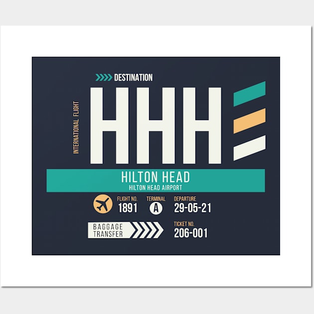 Hilton Head (HHH) Airport Code Baggage Tag Wall Art by SLAG_Creative